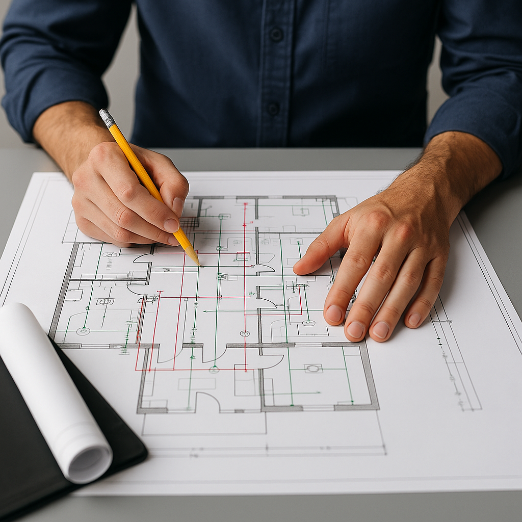Relevés & plans - Relevés sur site et mise à jour de plans pour vos installations existantes.